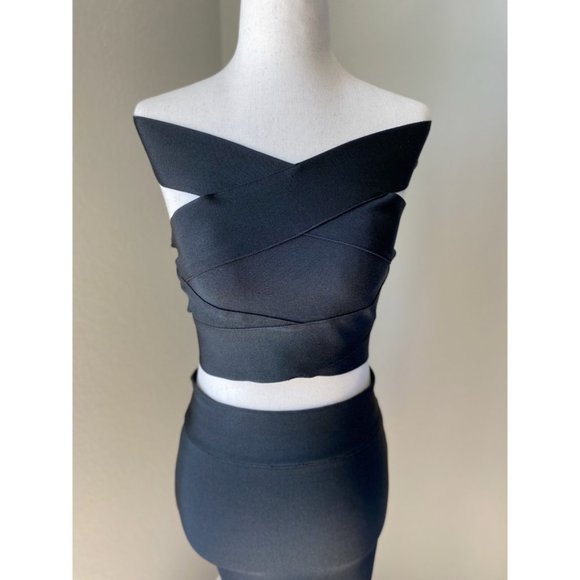 WOW couture Dresses & Skirts - WOW COUTURE - Black - Small - Bandage Crop w/ Pencil Skirt